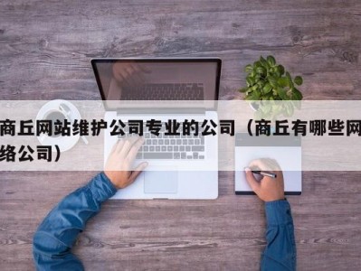 商丘网站维护公司专业的公司（商丘有哪些网络公司）
